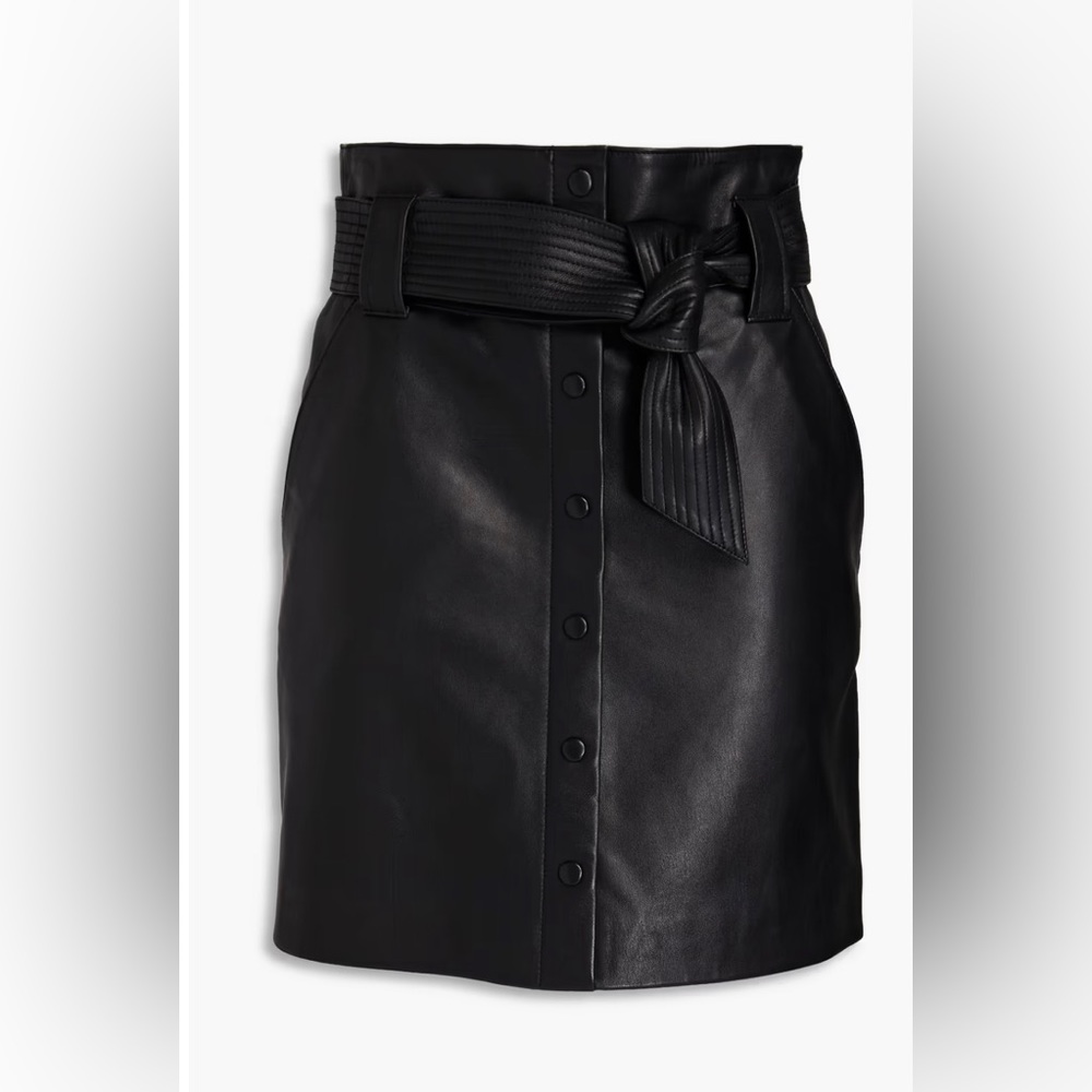 BA&SH - Size XS - 100% Leather - High-Waisted Mini Skirt